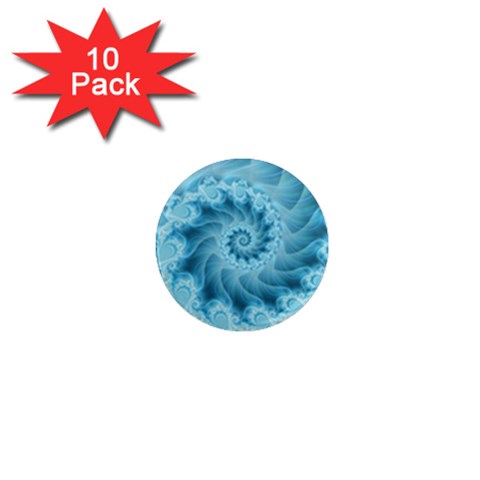 Silky Blue Spiral Fractal 1  Mini Magnet (10 pack)  from ArtsNow.com Front