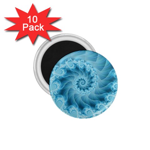 Silky Blue Spiral Fractal 1.75  Magnet (10 pack)  from ArtsNow.com Front