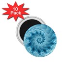 Silky Blue Spiral Fractal 1.75  Magnet (10 pack) 