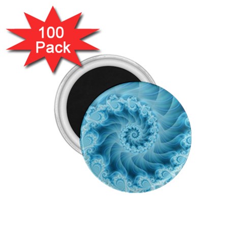 Silky Blue Spiral Fractal 1.75  Magnet (100 pack)  from ArtsNow.com Front