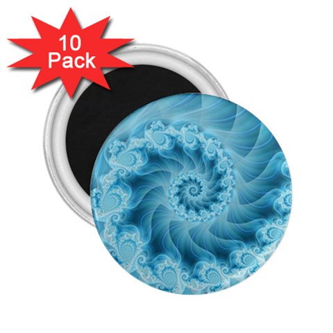 Silky Blue Spiral Fractal 2.25  Magnet (10 pack) from ArtsNow.com Front