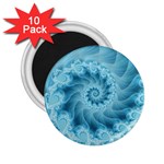 Silky Blue Spiral Fractal 2.25  Magnet (10 pack)