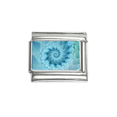 Silky Blue Spiral Fractal Italian Charm (9mm) from ArtsNow.com Front