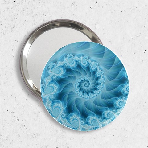 Silky Blue Spiral Fractal 2.25  Handbag Mirror from ArtsNow.com Front