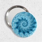 Silky Blue Spiral Fractal 2.25  Handbag Mirror