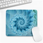 Silky Blue Spiral Fractal Large Mousepad