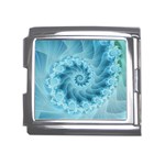 Silky Blue Spiral Fractal Mega Link Italian Charm (18mm)