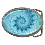 Silky Blue Spiral Fractal Belt Buckle