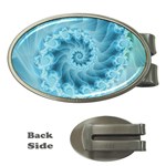 Silky Blue Spiral Fractal Money Clip (Oval)