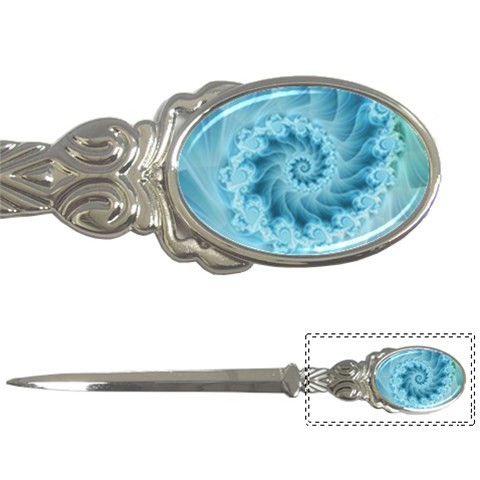 Silky Blue Spiral Fractal Letter Opener from ArtsNow.com Front