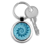 Silky Blue Spiral Fractal Key Chain (Round)