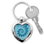 Silky Blue Spiral Fractal Key Chain (Heart)