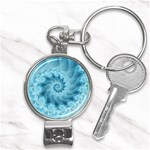 Silky Blue Spiral Fractal Nail Clippers Key Chain