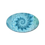 Silky Blue Spiral Fractal Sticker (Oval)