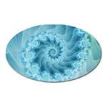 Silky Blue Spiral Fractal Magnet (Oval)