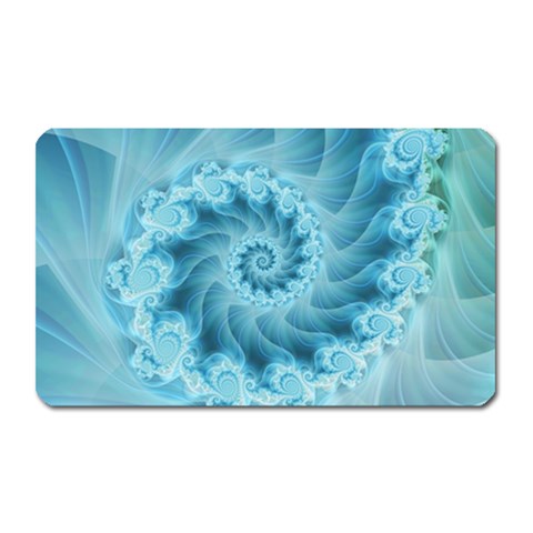 Silky Blue Spiral Fractal Magnet (Rectangular) from ArtsNow.com Front