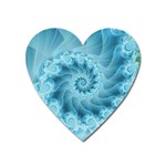 Silky Blue Spiral Fractal Magnet (Heart)