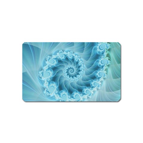 Silky Blue Spiral Fractal Magnet (Name Card) from ArtsNow.com Front