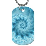 Silky Blue Spiral Fractal Dog Tag (One Side)