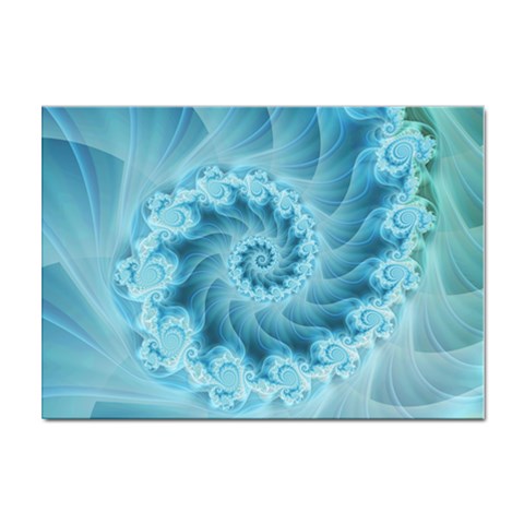 Silky Blue Spiral Fractal Sticker A4 (10 pack) from ArtsNow.com Front