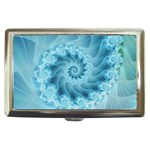 Silky Blue Spiral Fractal Cigarette Money Case