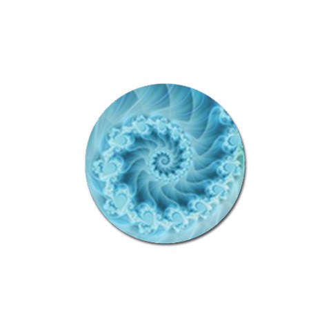 Silky Blue Spiral Fractal Golf Ball Marker from ArtsNow.com Front