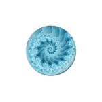 Silky Blue Spiral Fractal Golf Ball Marker