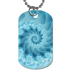 Silky Blue Spiral Fractal Dog Tag (Two Sides) from ArtsNow.com Front