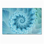 Silky Blue Spiral Fractal Postcard 4  x 6 