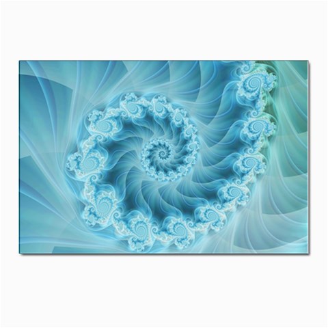 Silky Blue Spiral Fractal Postcard 4 x 6  (Pkg of 10) from ArtsNow.com Front