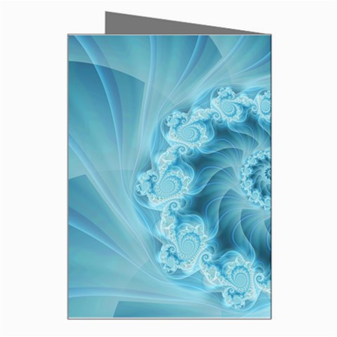 Silky Blue Spiral Fractal Greeting Card from ArtsNow.com Right