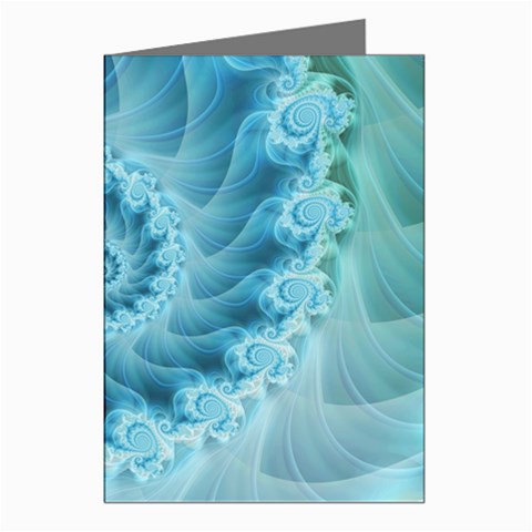 Silky Blue Spiral Fractal Greeting Cards (Pkg of 8) from ArtsNow.com Left