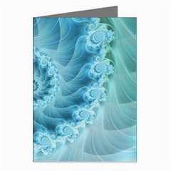 Silky Blue Spiral Fractal Greeting Cards (Pkg of 8) from ArtsNow.com Left