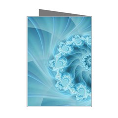 Silky Blue Spiral Fractal Mini Greeting Card from ArtsNow.com Right