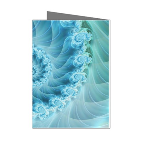 Silky Blue Spiral Fractal Mini Greeting Cards (Pkg of 8) from ArtsNow.com Left