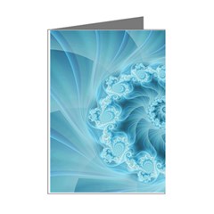 Silky Blue Spiral Fractal Mini Greeting Cards (Pkg of 8) from ArtsNow.com Right