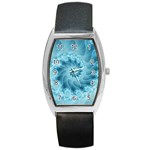 Silky Blue Spiral Fractal Barrel Style Metal Watch