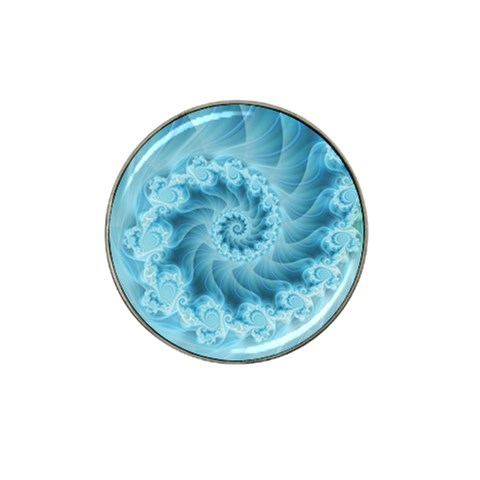 Silky Blue Spiral Fractal Hat Clip Ball Marker from ArtsNow.com Front