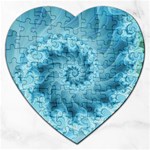 Silky Blue Spiral Fractal Jigsaw Puzzle (Heart)