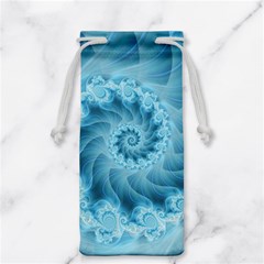 Silky Blue Spiral Fractal Jewelry Bag from ArtsNow.com Front