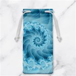 Silky Blue Spiral Fractal Jewelry Bag