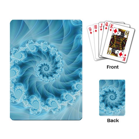 Silky Blue Spiral Fractal Playing Cards Single Design from ArtsNow.com Back