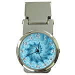 Silky Blue Spiral Fractal Money Clip Watch