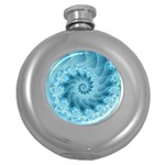 Silky Blue Spiral Fractal Hip Flask (5 oz)