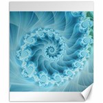 Silky Blue Spiral Fractal Canvas 8  x 10 