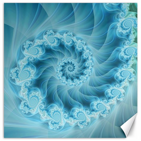 Silky Blue Spiral Fractal Canvas 12  x 12  from ArtsNow.com 11.4 x11.56  Canvas - 1