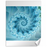 Silky Blue Spiral Fractal Canvas 12  x 16 