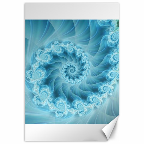 Silky Blue Spiral Fractal Canvas 12  x 18  from ArtsNow.com 11.88 x17.36  Canvas - 1