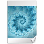 Silky Blue Spiral Fractal Canvas 12  x 18 