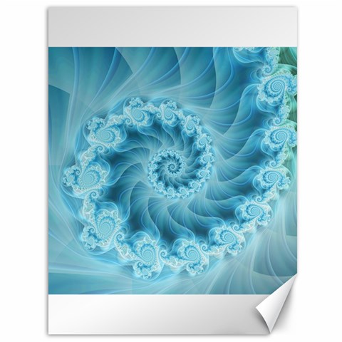 Silky Blue Spiral Fractal Canvas 36  x 48  from ArtsNow.com 35.26 x46.15  Canvas - 1